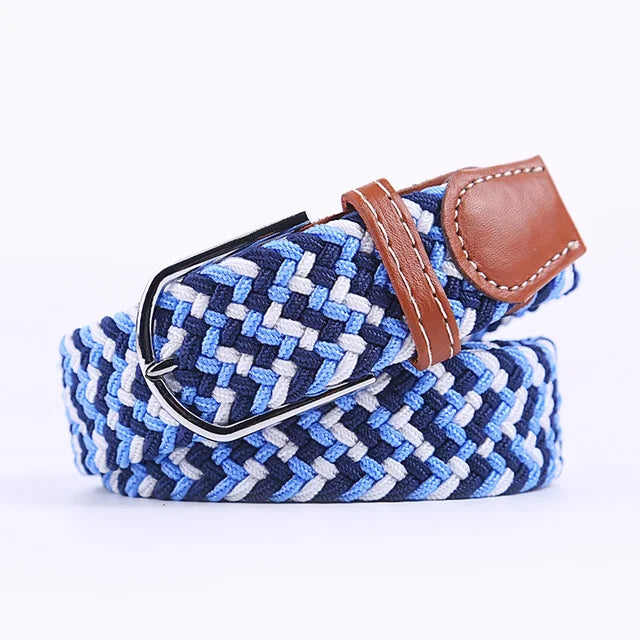 Niki | Men's Woven Stretch Belt with Faux Leather Accents