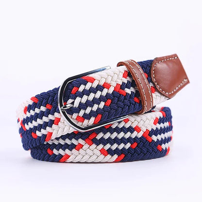 Niki | Men's Woven Stretch Belt with Faux Leather Accents