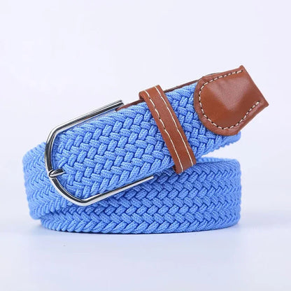 Niki | Men's Woven Stretch Belt with Faux Leather Accents