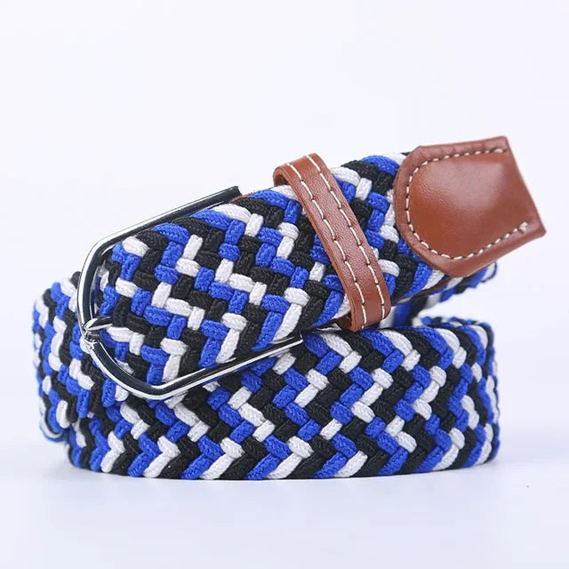 Niki | Men's Woven Stretch Belt with Faux Leather Accents