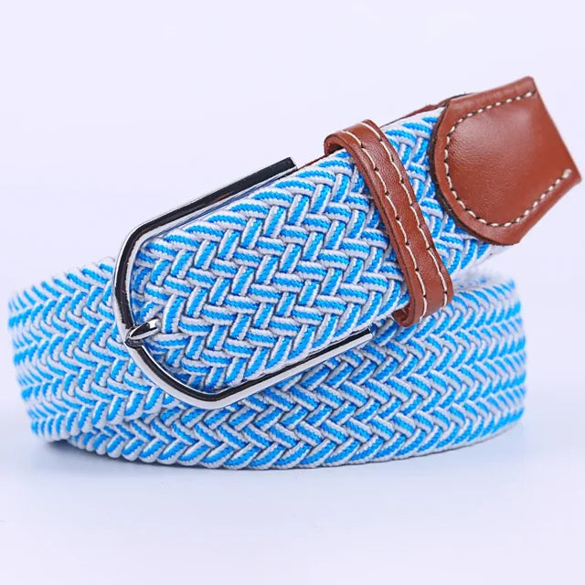 Niki | Men's Woven Stretch Belt with Faux Leather Accents