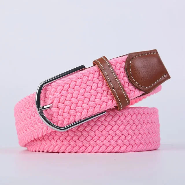Niki | Men's Woven Stretch Belt with Faux Leather Accents