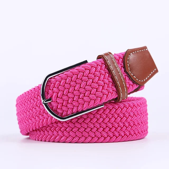 Niki | Men's Woven Stretch Belt with Faux Leather Accents