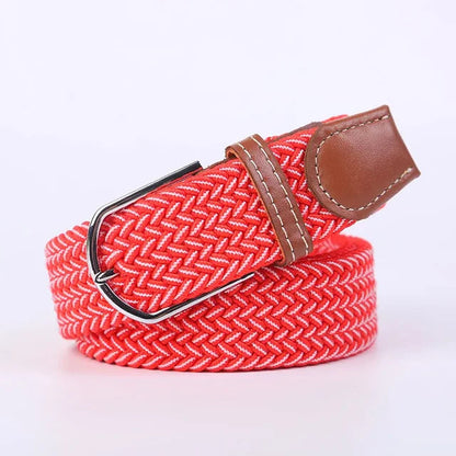 Niki | Men's Woven Stretch Belt with Faux Leather Accents