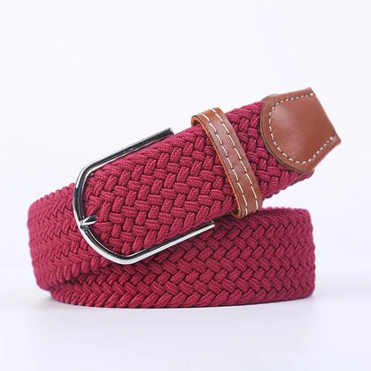 Niki | Men's Woven Stretch Belt with Faux Leather Accents