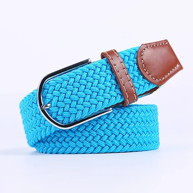 Niki | Men's Woven Stretch Belt with Faux Leather Accents