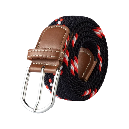 Niki | Men's Woven Stretch Belt with Faux Leather Accents