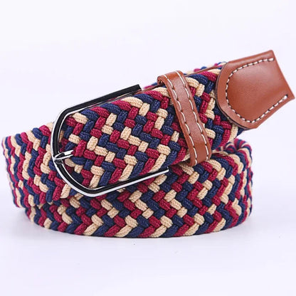Niki | Men's Woven Stretch Belt with Faux Leather Accents