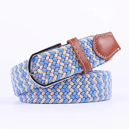 Niki | Men's Woven Stretch Belt with Faux Leather Accents