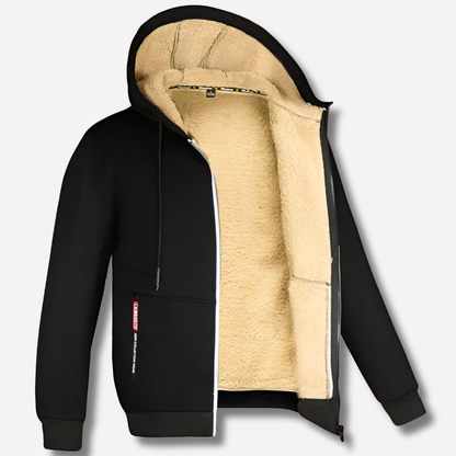 Soft sherpa lined fleece hooded jacket
