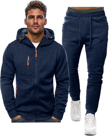 Men's Casual Zip Hoodie & Jogger Tracksuit