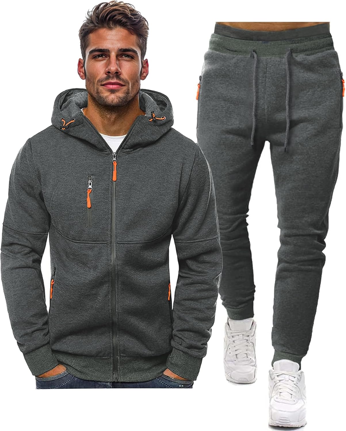 Men's Casual Zip Hoodie & Jogger Tracksuit