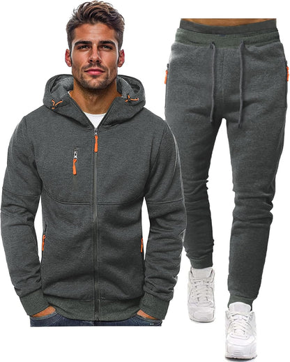 Men's Casual Zip Hoodie & Jogger Tracksuit