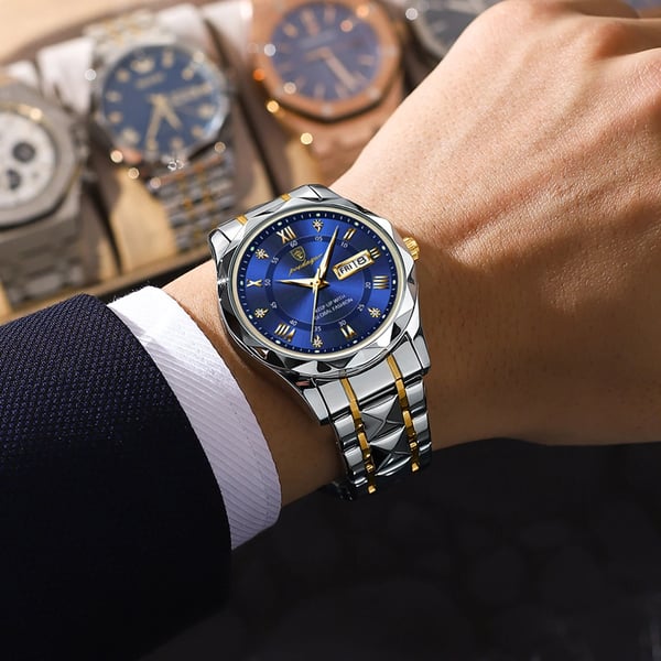 Niki Model 615 | Luxury Men's Watch | Japanese MIYOTA Quartz Movement | 316L Stainless Steel Case | Hardlex Crystal Glass | 3 ATM Waterproof | Luminescent Indices & Date