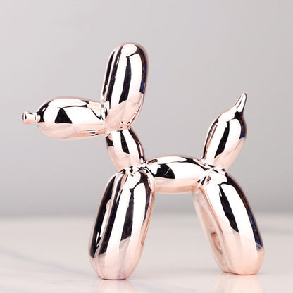 Niki – Modern Balloon Dog Sculpture with Metallic Surface