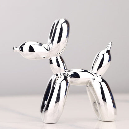 Niki – Modern Balloon Dog Sculpture with Metallic Surface