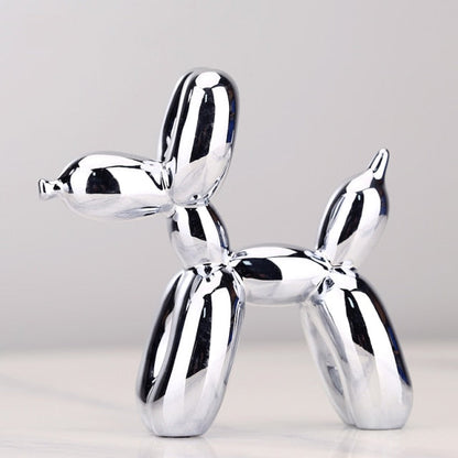 Niki – Modern Balloon Dog Sculpture with Metallic Surface