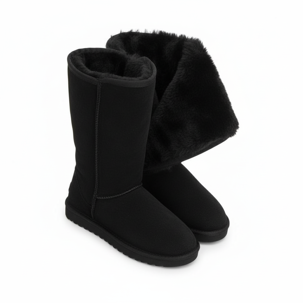 Niki | Nina | Waterproof Suede Boots with Sheepskin & Side Zip