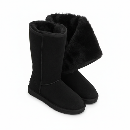 Niki | Nina | Waterproof Suede Boots with Sheepskin & Side Zip