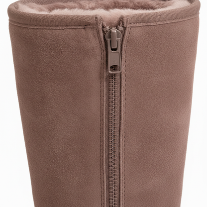 Niki | Nina | Waterproof Suede Boots with Sheepskin & Side Zip