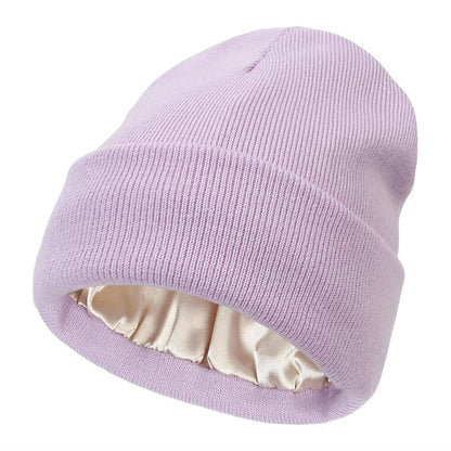 Niki | Noor Silk Winter Hat – Wool & Silk – Anti-Frizz Hair Protection