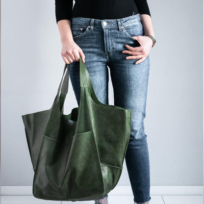 Niki | Oversized Leather Weekend Bags