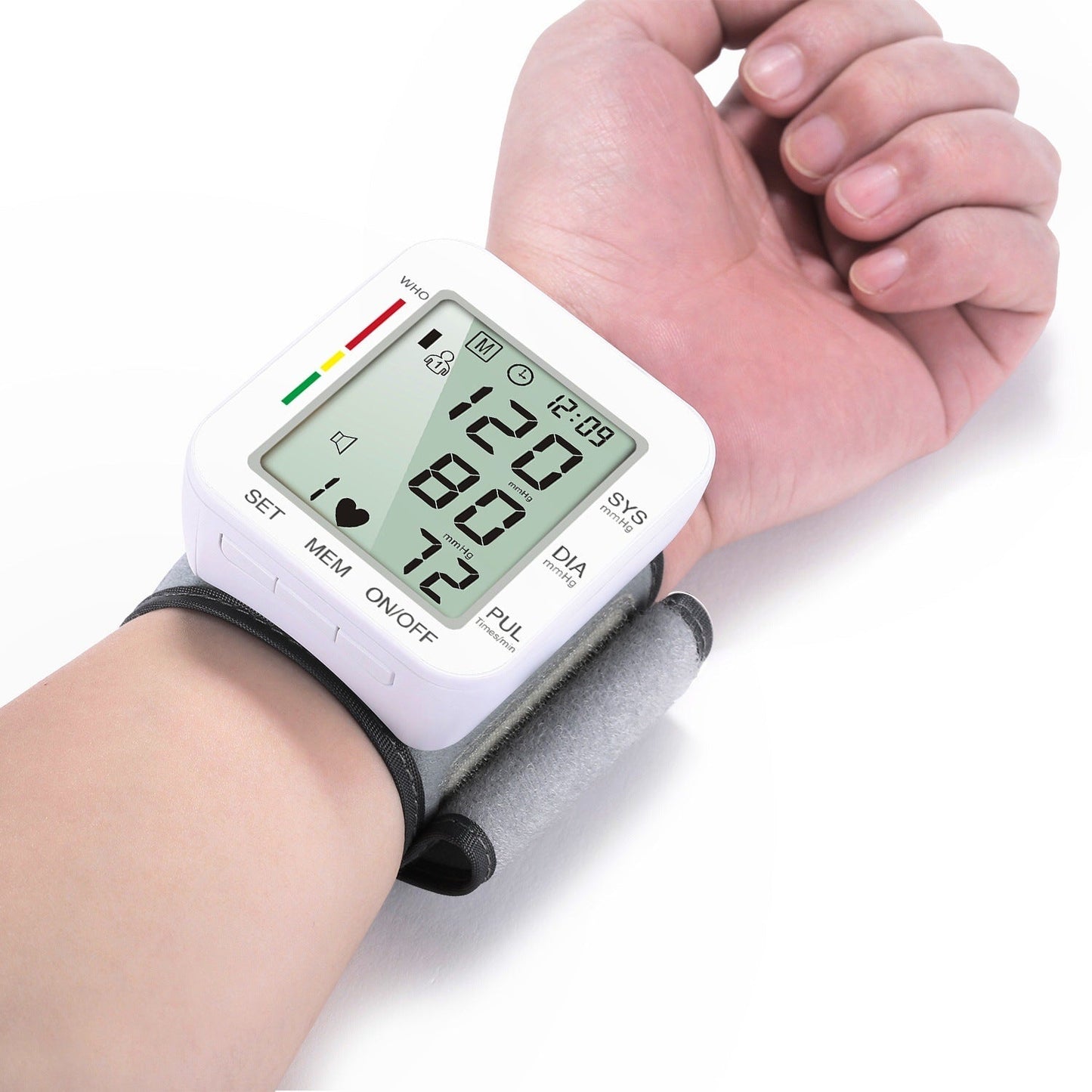 Niki | Rechargeable Electronic Wrist Blood Pressure Monitor, with Accurate Quick Reading, Large Display and One-Button Operation, for Home Use