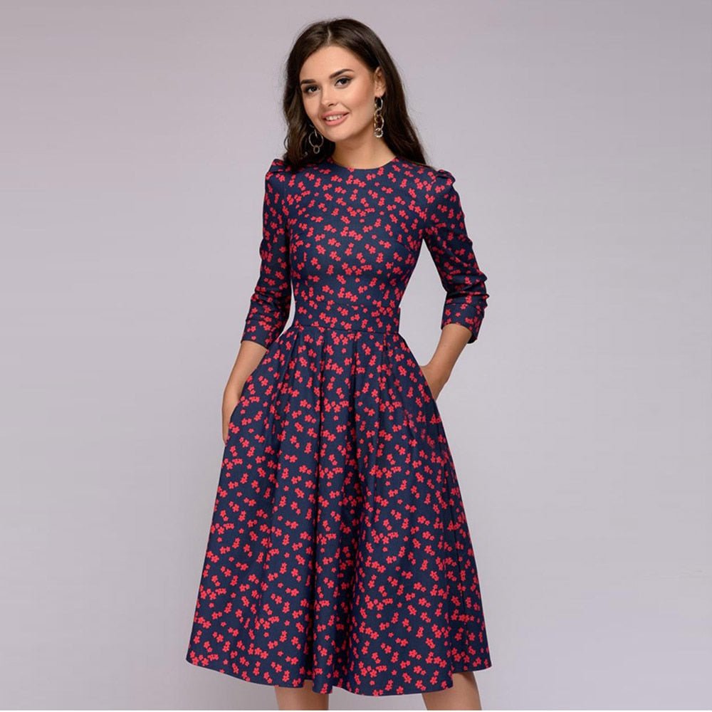 Niki | Elegant Floral Midi Dress