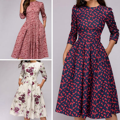 Niki | Elegant Floral Midi Dress