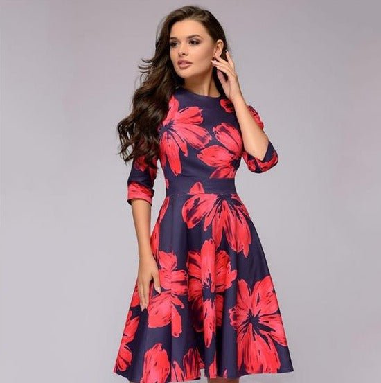 Niki | Elegant Floral Midi Dress
