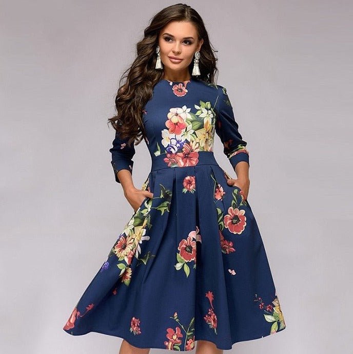 Niki | Elegant Floral Midi Dress