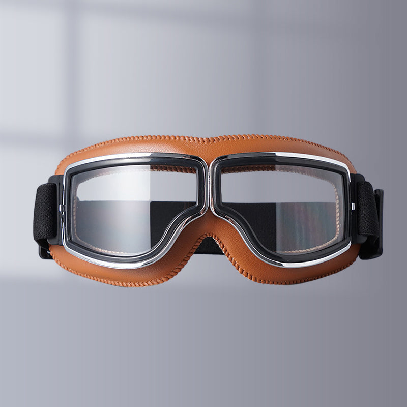 Niki | RoadRider | Vintage Motorcycle Goggles with Interchangeable Lenses and Comfort Padding