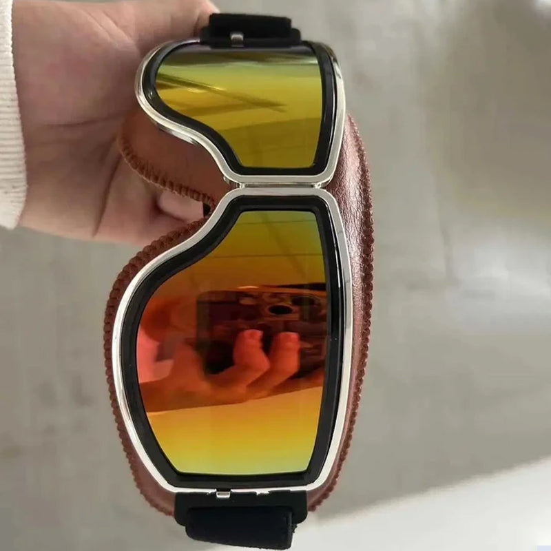 Niki | RoadRider | Vintage Motorcycle Goggles with Interchangeable Lenses and Comfort Padding