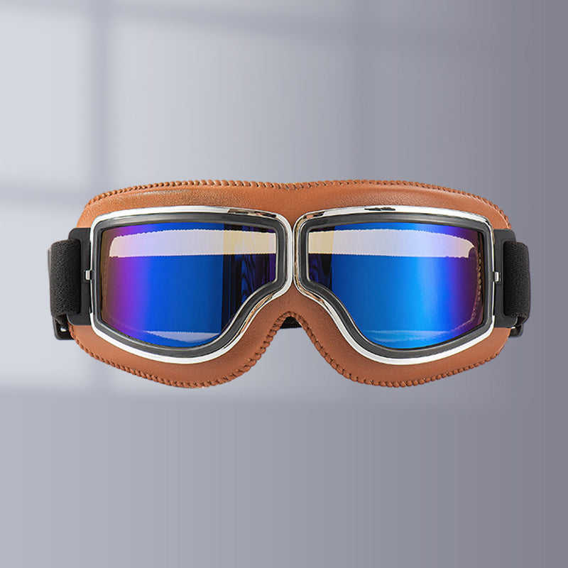 Niki | RoadRider | Vintage Motorcycle Goggles with Interchangeable Lenses and Comfort Padding