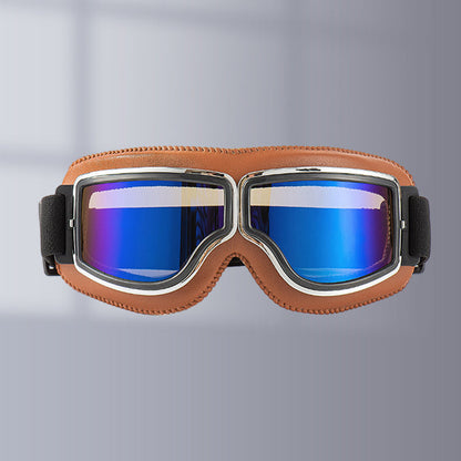 Niki | RoadRider | Vintage Motorcycle Goggles with Interchangeable Lenses and Comfort Padding