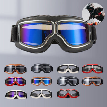 Niki | RoadRider | Vintage Motorcycle Goggles with Interchangeable Lenses and Comfort Padding