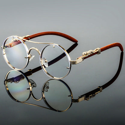 Niki | Round Sunglasses with Animal Detail