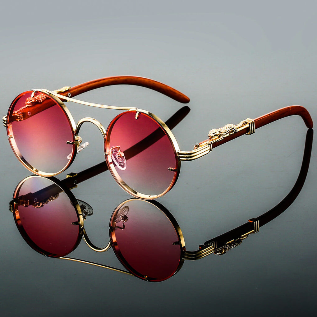 Niki | Round Sunglasses with Snake Detail