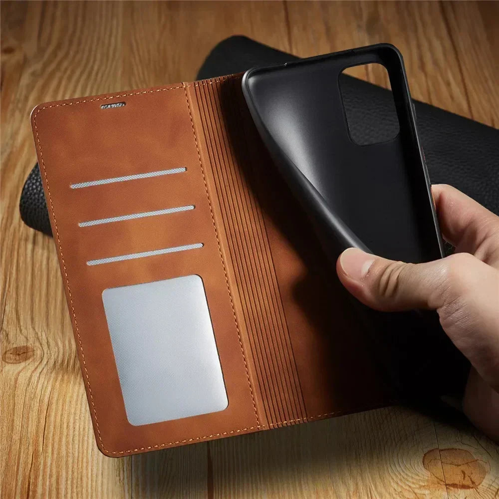 Niki Samsung Case: Magnetic Leather Bag for Stylish Protection