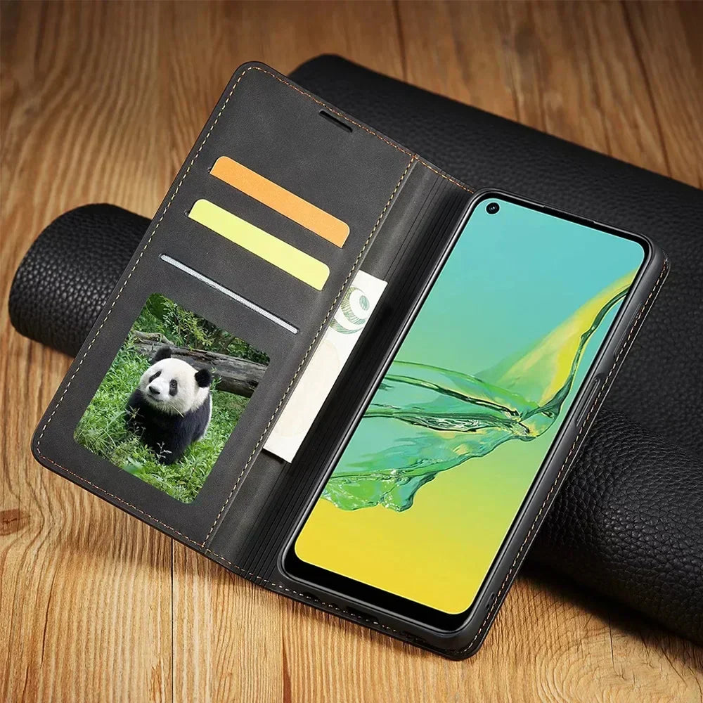 Niki Samsung Case: Magnetic Leather Bag for Stylish Protection