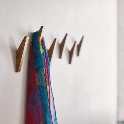 Niki | Scandi Set of 6 Wooden Coat Hooks