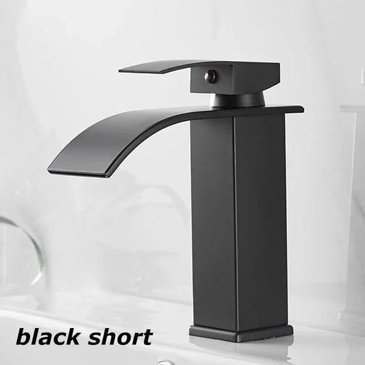 Niki Sink Mixer Aqualis Noir | Stainless Steel | Hot & Cold Water | For Bathroom & Guest Toilet