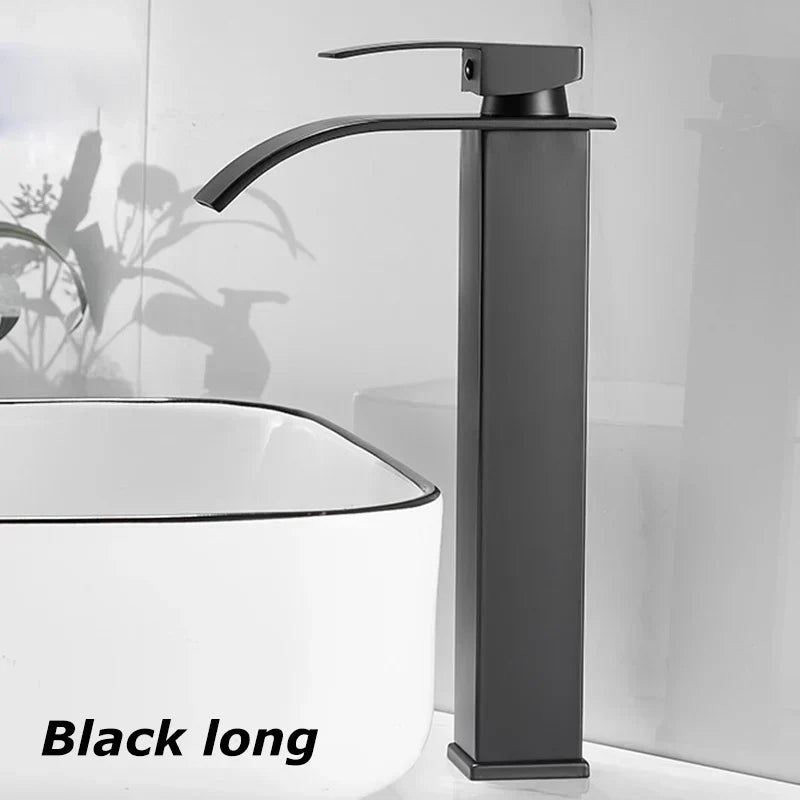 Niki Sink Mixer Aqualis Noir | Stainless Steel | Hot & Cold Water | For Bathroom & Guest Toilet