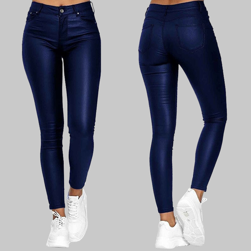 Niki | Sleek High-Waist Faux Leather Pants
