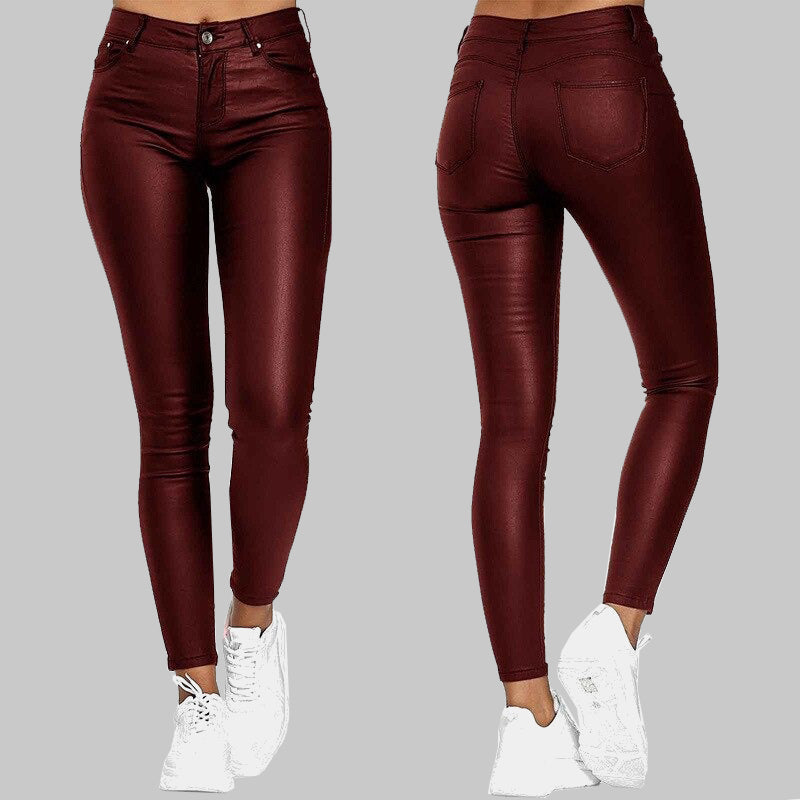 Niki | Sleek High-Waist Faux Leather Pants