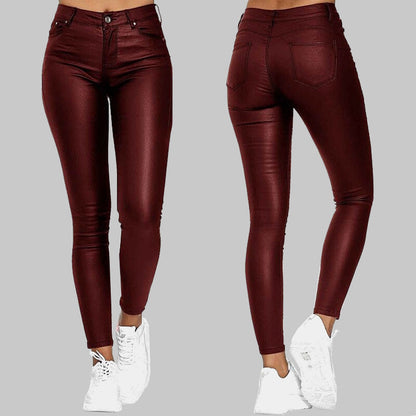 Niki | Sleek High-Waist Faux Leather Pants