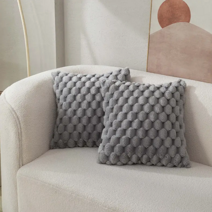 Niki | Textured Faux Fur Throw Pillow