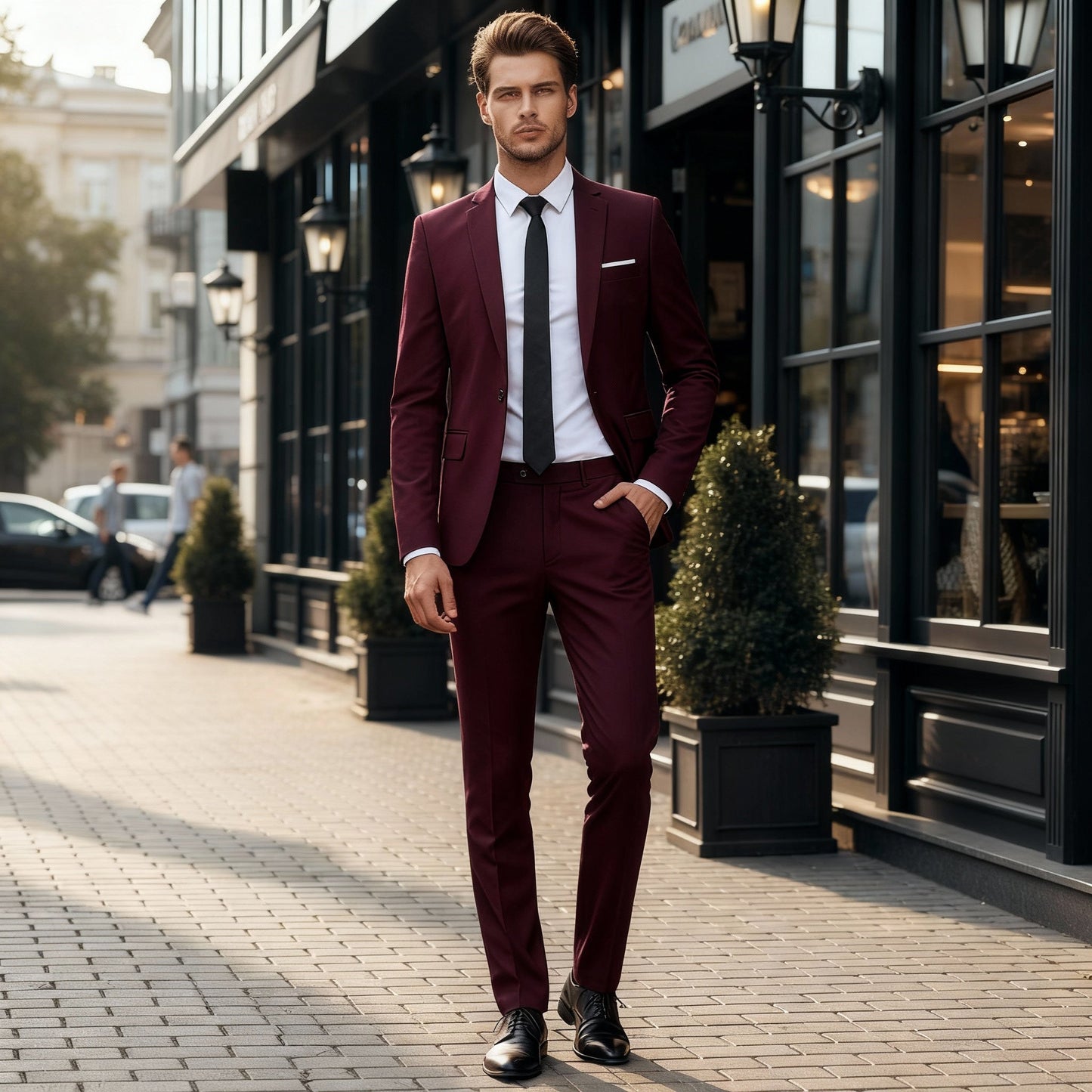 Sharp Slim Fit Suit Ensemble