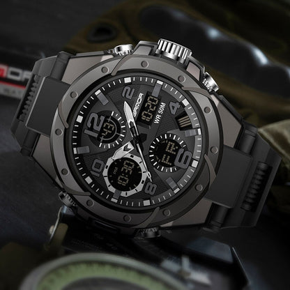 Niki | TitanGuard Military Men's Watch – Rugged Multifunctional Analog & Digital Timepiece