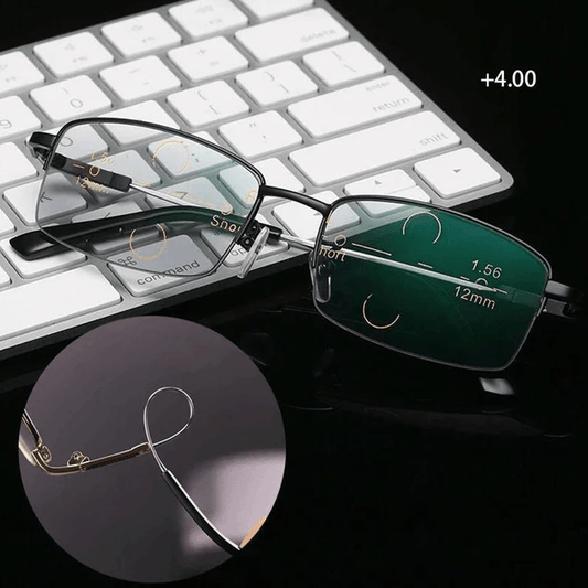 Niki | Titanium Progressive Distance and Near Dual-Use Reading Glasses